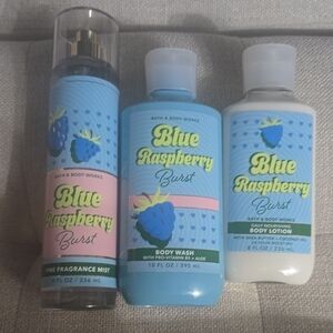 BNWT Bath And Body Works Blue Raspberry Burst Set